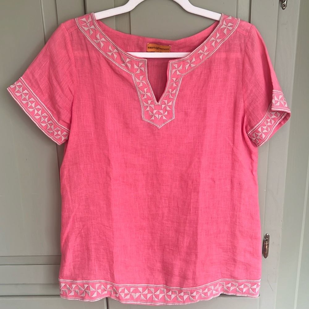 Roberta Freymann 100% Linen Top